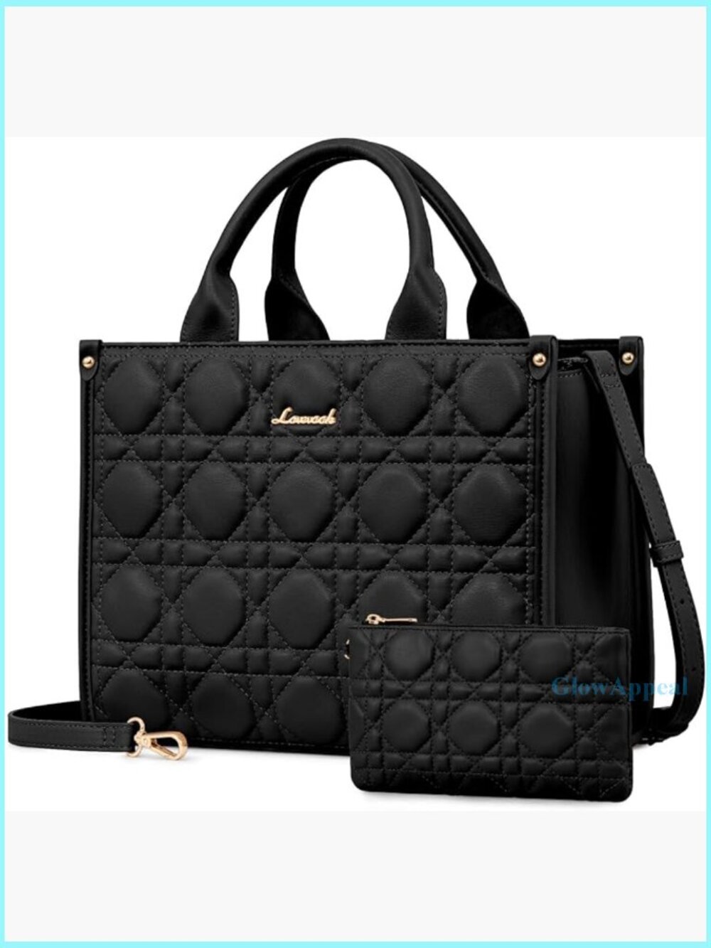 PU Leather Satchel Handbag with Adjustable Strap, Multiple Pockets